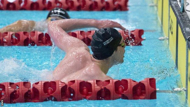 Duncan Scott touched home in 22.21 seconds to set a new Scottish record