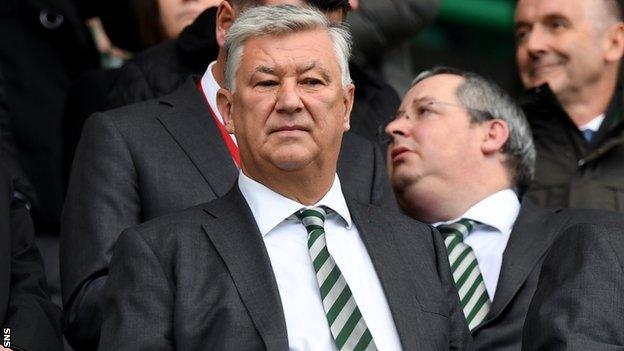 Celtic chief executive Peter Lawwell at Easter Road