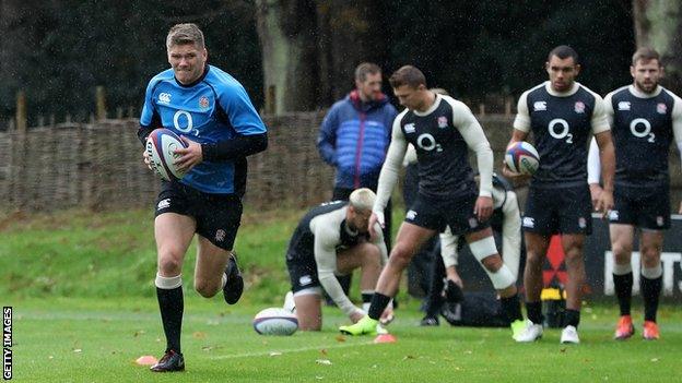 Owen Farrell in England training