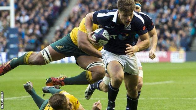 Scotland centre Huw Jones