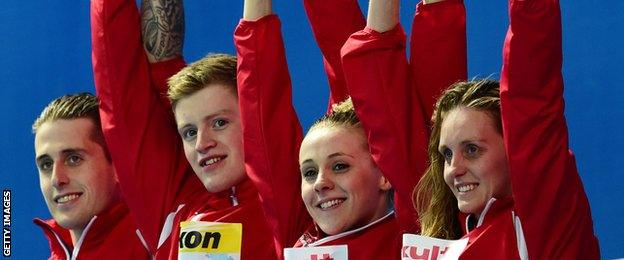 Chris Walker-Hebborn, Adam Peaty, Siobhan Marie O'Connor and Fran Halsall