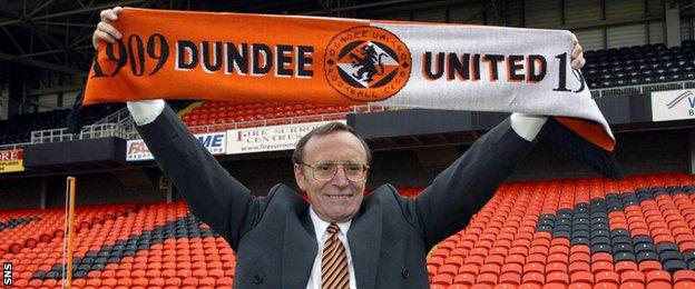 Justine's father Eddie Thompson was a passionate Dundee United fan