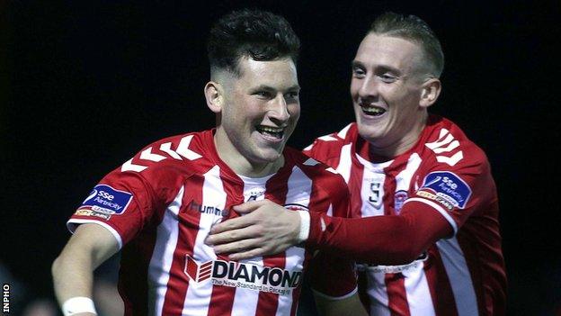 Conor McDermott and Ronan Curtis scored goals for Derry in the first half