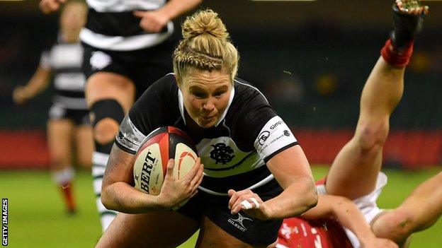 Dyddgu Hywel scores for Barbarians