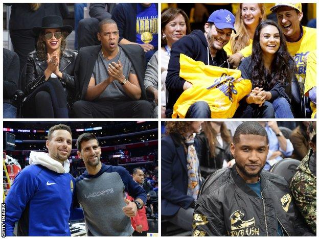 Celebrities watching the Golden State Warriors
