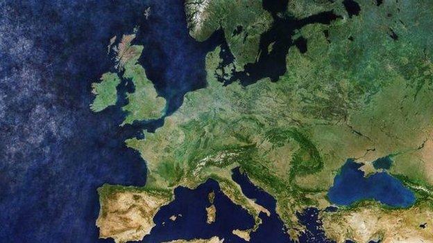 Satellite image of Europe