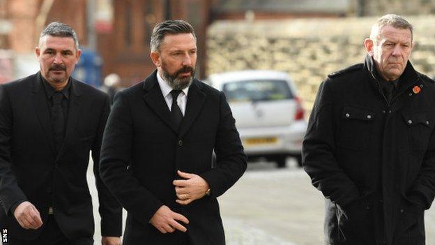 Former Rangers players Charlie Millar, Derek McInnes and Andy Goram