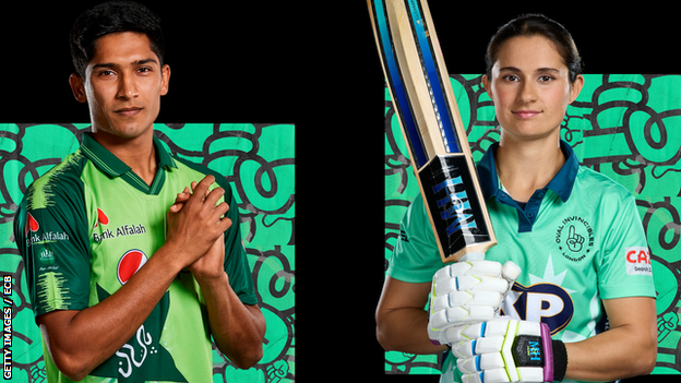 Oval Invincibles players Mohammad Hasnain (left) and Kira Chathli (right)