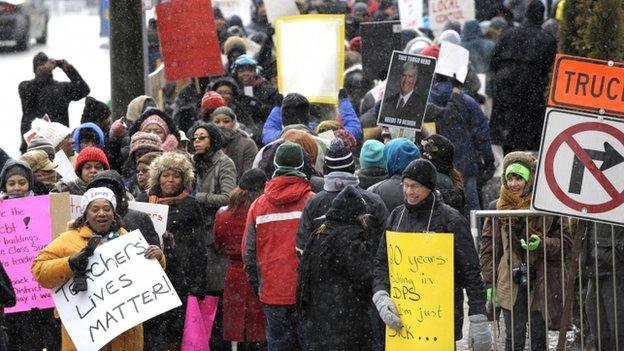 Teachers protest in Detroit