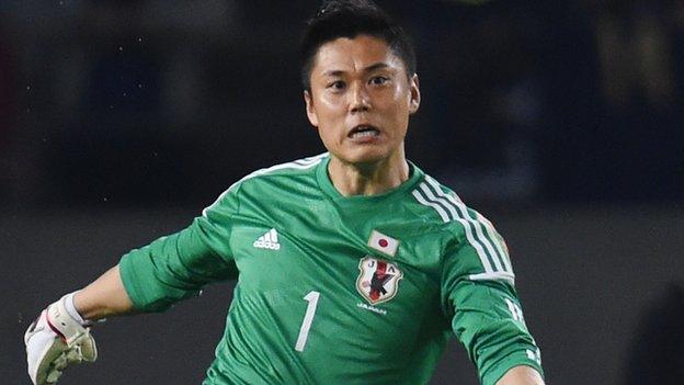 Eiji Kawashima in action for Japan