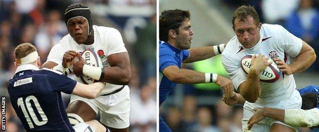 Maro Itoje and Richard Hill