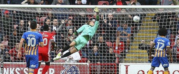 Former Walsall keeper Craig MacGillivray was left clutching thin air after Dan Agyei's strike