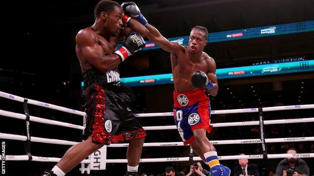 Patrick Day throws a punch during his bout with Charles Conwell