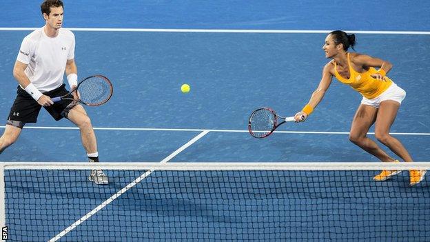 Andy Murray (left) with Heather Watson