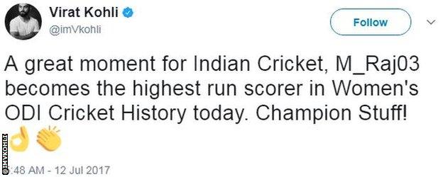 Virat Kohli tweet