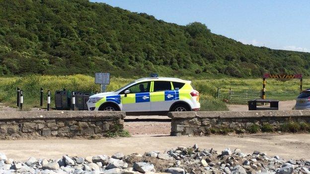 Police at Llantwit Major beach