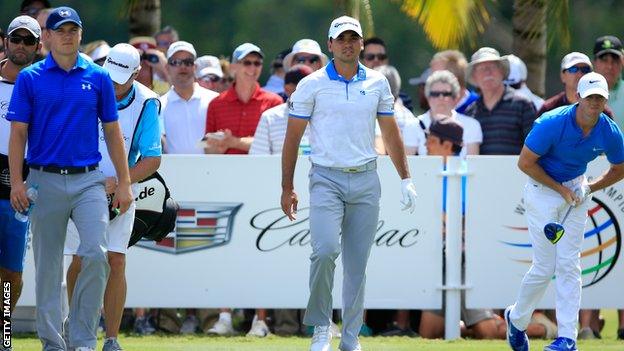 Jordan Spieth, Jason Day and Rory McIlroy