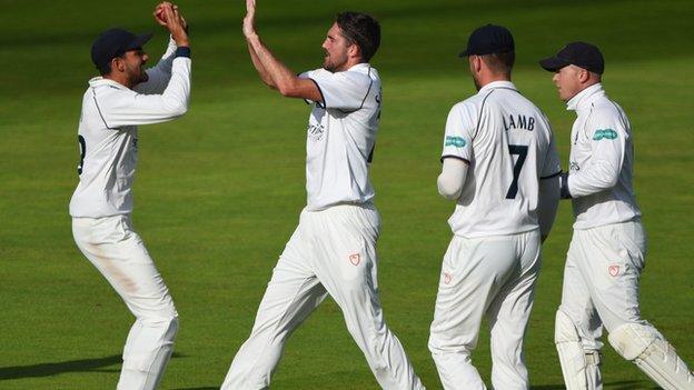 Australian Ryan Sidebottom with his Warwickshire team-mates