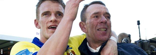 Kenny Shiels, right, and son Dean won the League Cup with Kilmarnock in 2012