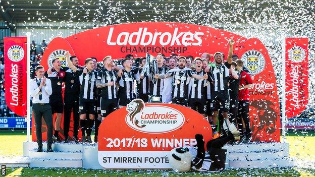 St Mirren celebrate winning last season's Championship