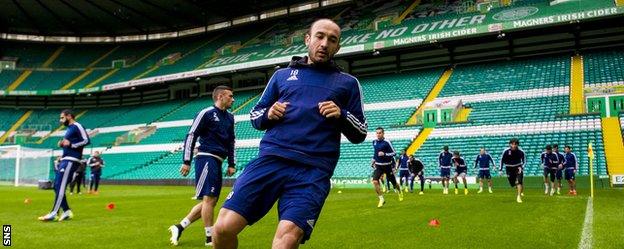 Qarabag's Iiqar Qurbanov trains at Celtic Park