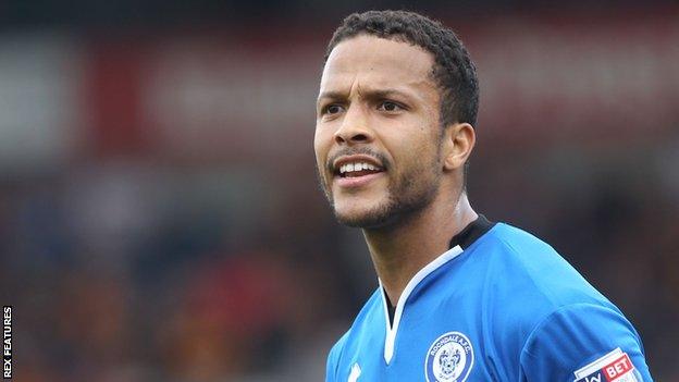 Joe Thompson in action for Rochdale