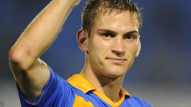 Shrewsbury Town defender Mickey Demetriou