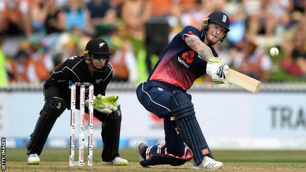 Ben Stokes top-edges a sweep to be caught for 12