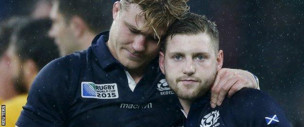 Scotland's David Denton and Finn Russell