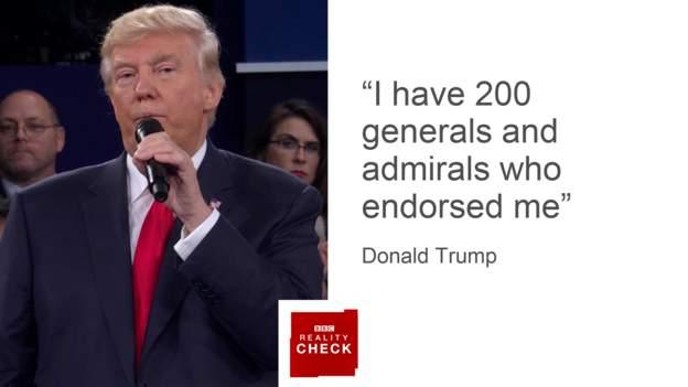 Image of Trump overlaid with words "I have 200 generals and admirals who endorsed me"