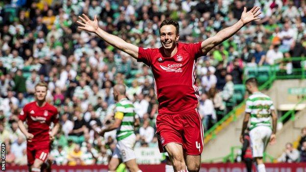 Andrew Considine scored when Aberdeen beat Celtic on the final day of last season