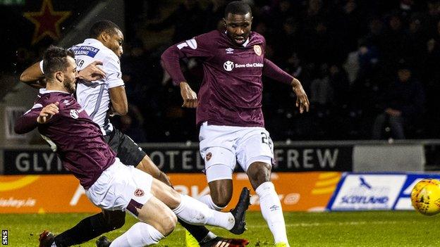 Jon Obika's winner against Hearts in March kept St Mirren up and relegated the Tynecastle club