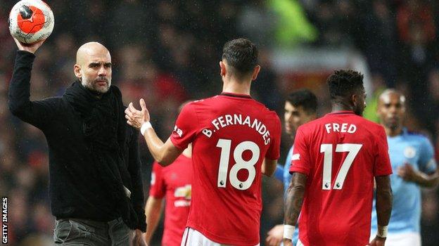 Bruno Fernandes and Pep Guardiola