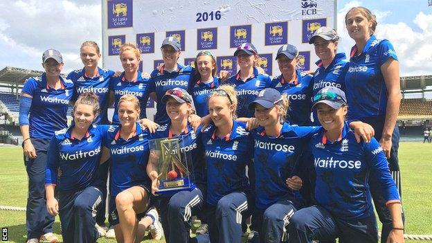 England with the one-day series trophy