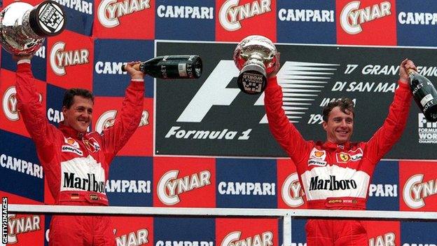 Michael Schumacher and Eddie Irvine