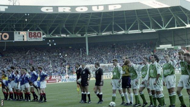 Rangers v Hibernian before the 1993 League Cup final