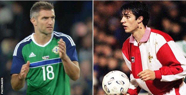 Aaron Hughes made his Northern Ireland debut against Slovakia on 28 March 1998