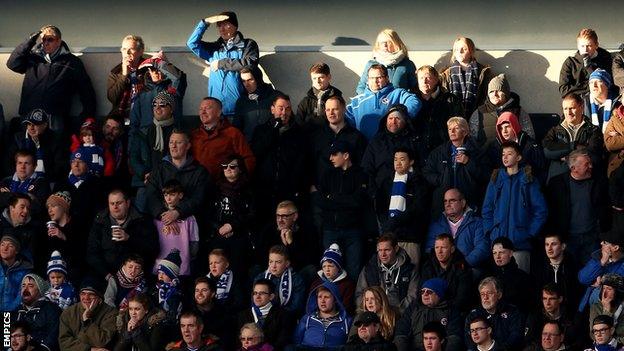 Reading supporters at MK Dons