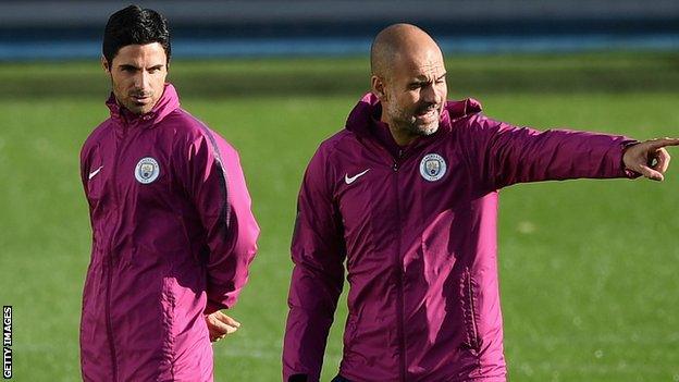 Mikel Arteta and Pep Guardiola