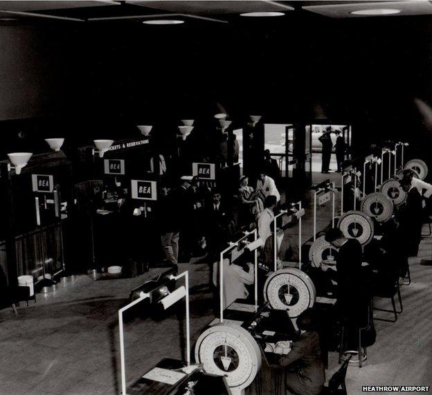 Baggage weighing area in 1969