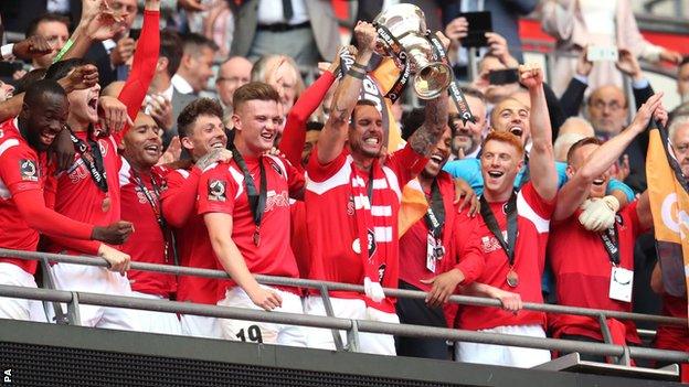 Salford City celebrate promotion