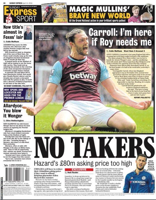 The Sunday Express back page