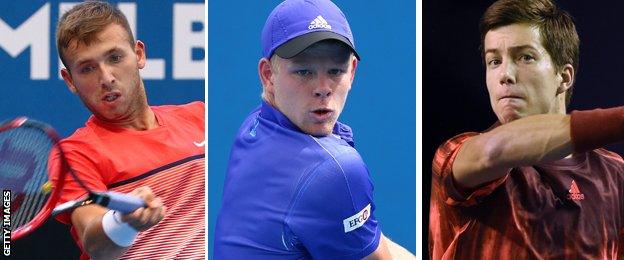 Dan Evans, Kyle Edmund and Aljaz Bedene