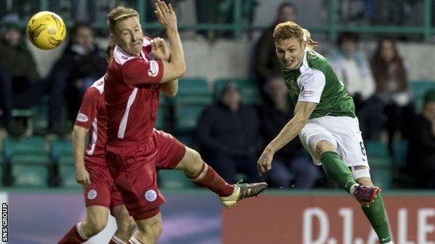 Hibernian will be without the injured Fraser Fyvie at Tannadice