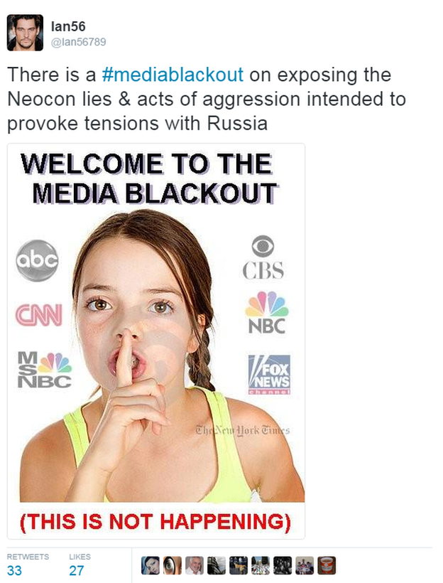 there is a media blackout on neocon lies and acts of aggression intended to provoke tensions with Russia