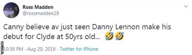 Danny Lennon tweet