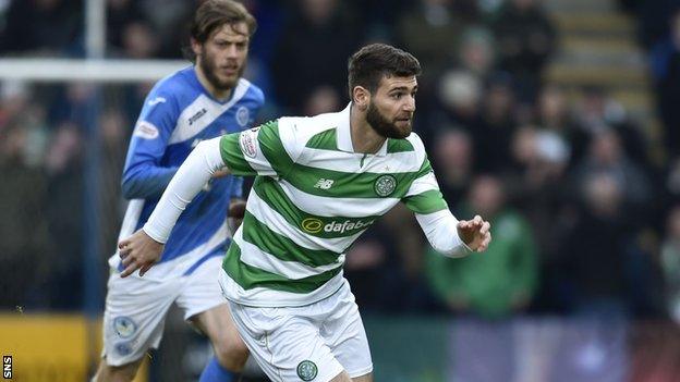 Nadir Ciftci playing for Celtic against St Johnstone