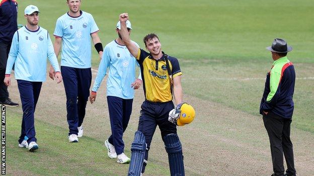 Joe Cooke's five-wicket haul and unbeaten 66 led Glamorgan to victory over Essex