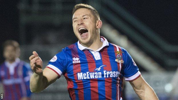 John Baird celebrates with Inverness Caledonian Thistle