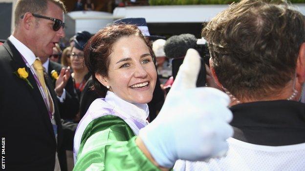 Michelle Payne after her Melbourne Cup win